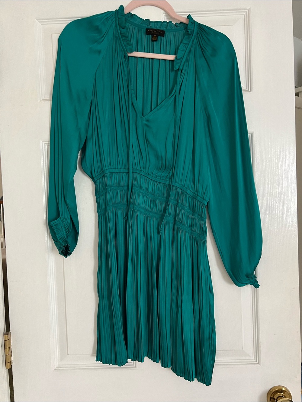 Current Air Teal Pleated Mini Dress